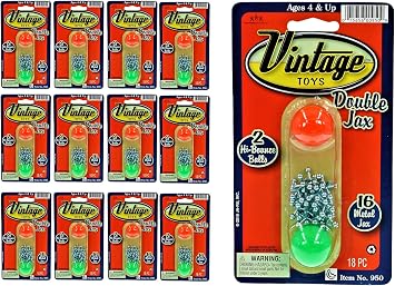 JA-RU Metal Jacks Game with 2 Bouncy Balls 12 Pack Classic Jackstones Game Set for Kids, Retro Toys from The 90s, Bulk Party Favors, Classroom Prizes & Stocking Stuffers. 950-12s