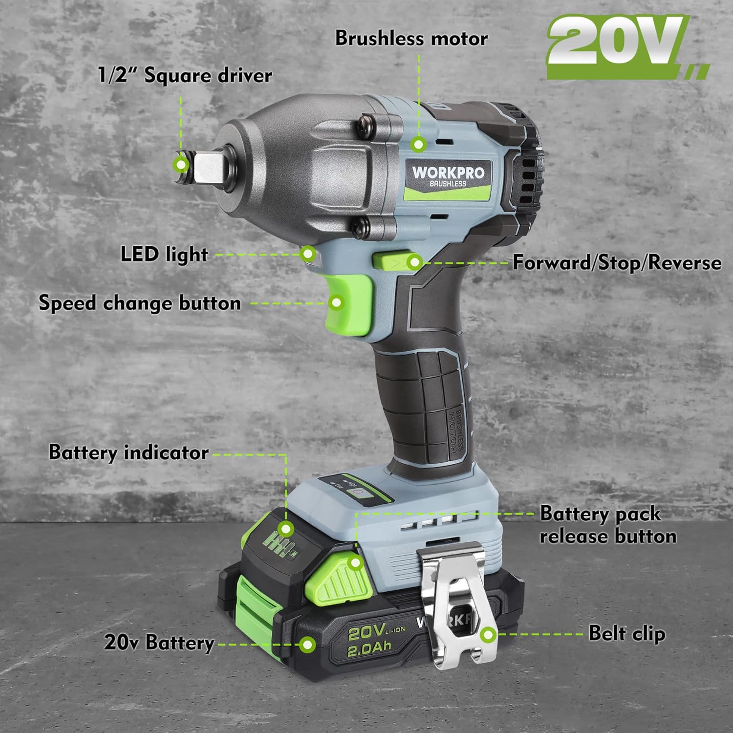 Impact Sockets Workpro Impact Wrench 1/2 Impact Socket Set WORKPRO
