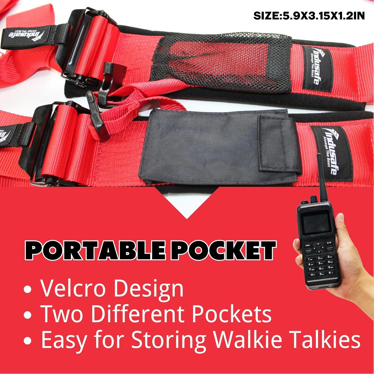 4 Point Safety Harness with Padding, Latch and Link Safety Harness