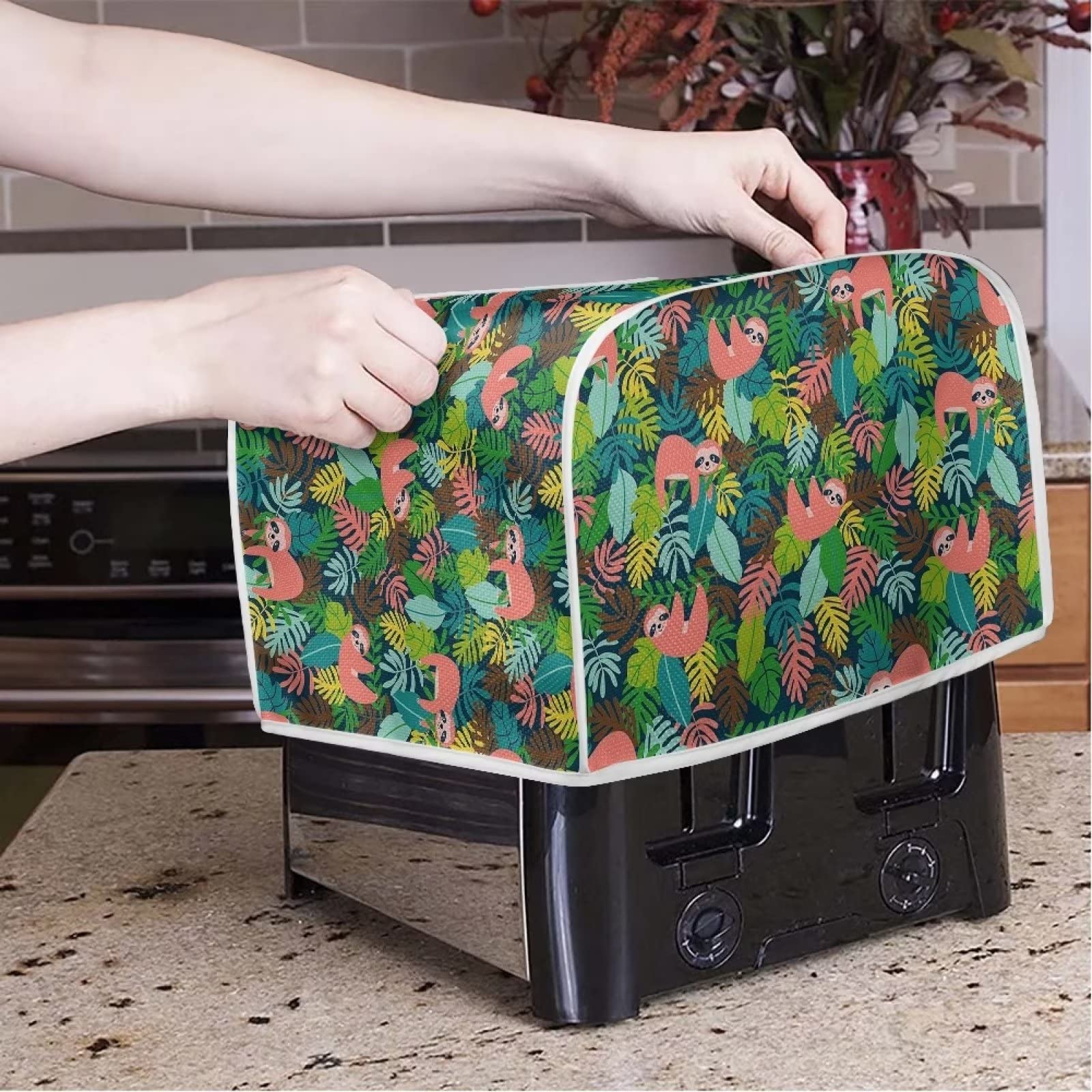 Copertura Per Tostapane Poceacles | Stampata Rosa Blu | Antipolvere, Antigraffio | Taglia M - Foto 8