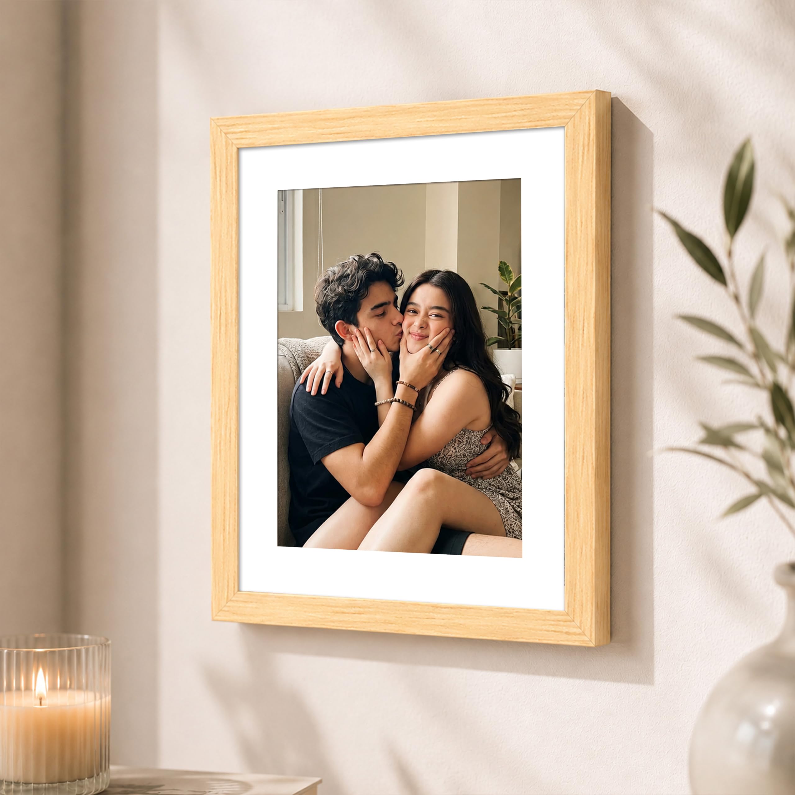 Art Street Table Rectangular Wood Wall Mount Photo Frame For Home&Office Decoration Size(8X8 Inches) White