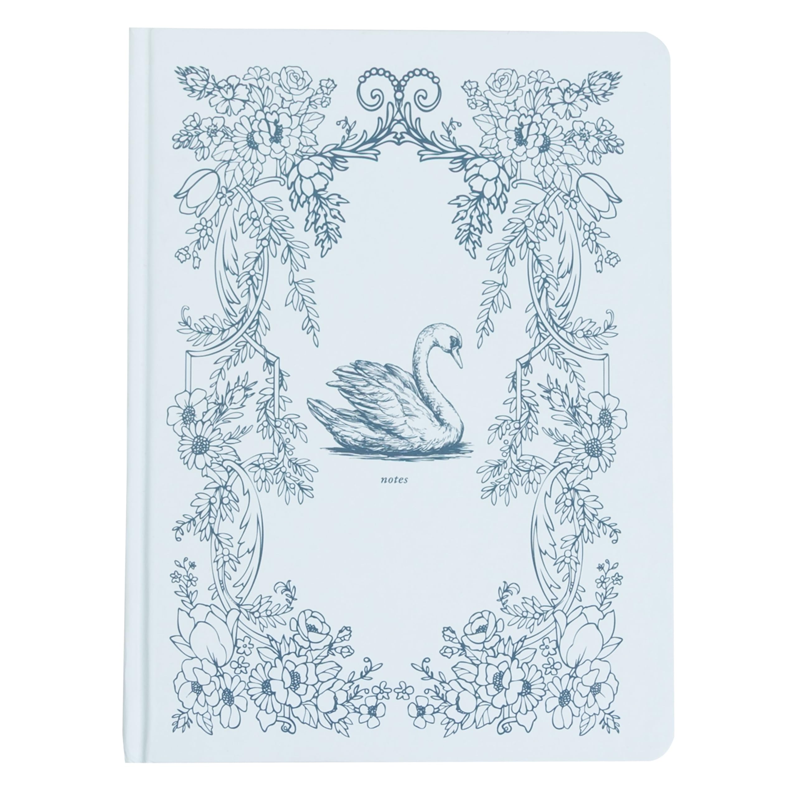 Pearhead Hardcover Journal Notebook 6x8  Blue Swan College-Ruled Writing Journal with 200 Lined Pages for Notes, Work & Journaling Blue Swan Notes Journal