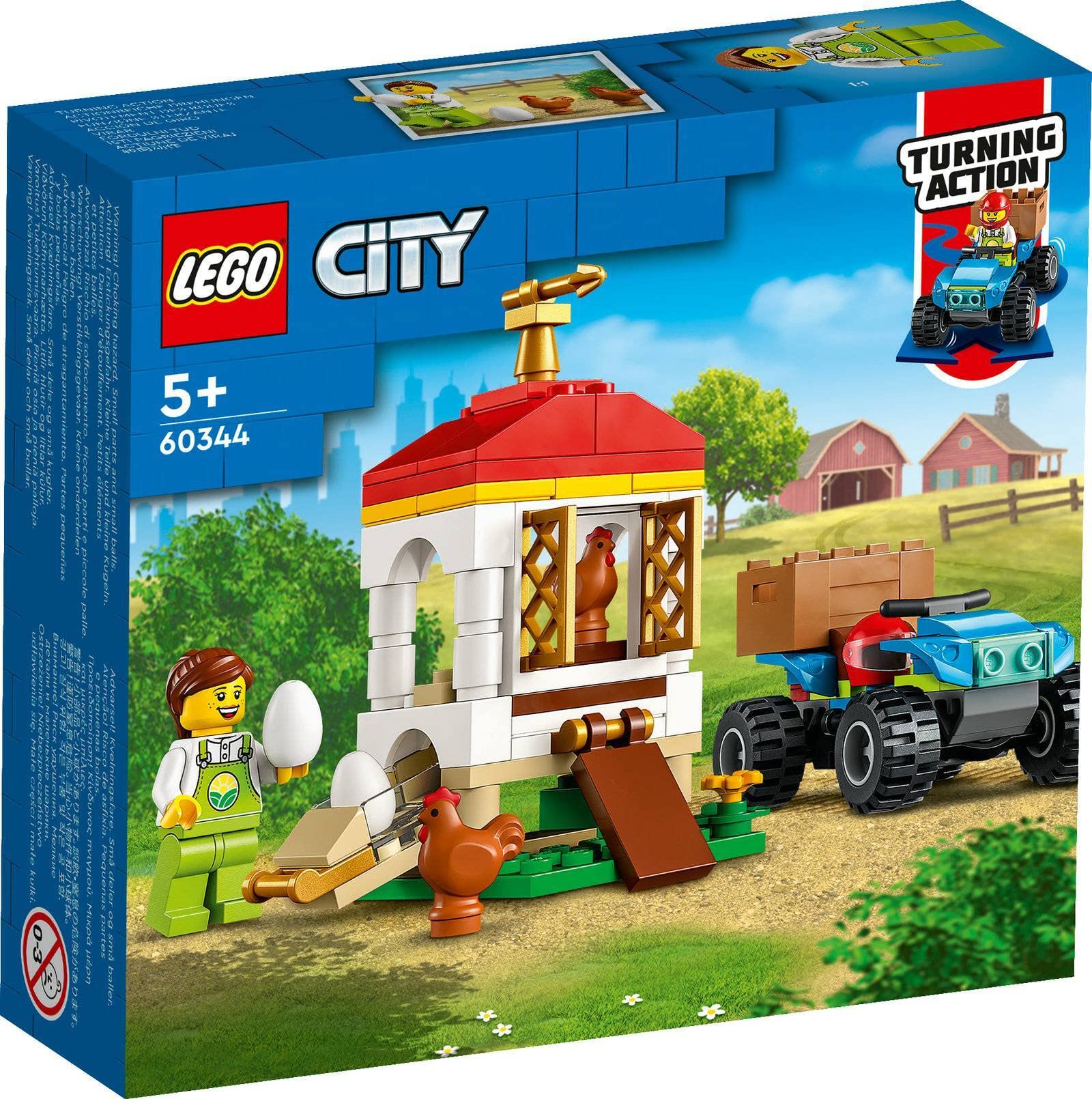 LEGO City 3er Set: 60344 Hühnerstall, 60345 Gemüse-Lieferwagen & 60346 Bauernhof mit Tieren
