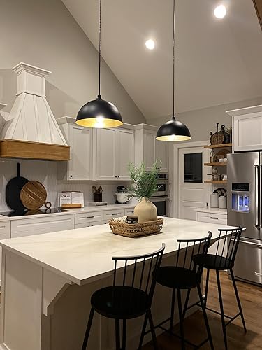 Miniatura 4 de Steel Lighting Co. Brentwood - Lámpara colgante  Montaje en techo  Domo redondo de 14 pulgadas  Estilo moderno contemporáneo de granja fabricado en