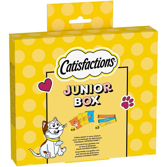 Foto 2 de 4 de CATISFACTIONS Junior Box Snacks para Gatos con Queso, Pollo y Salmón 150 g