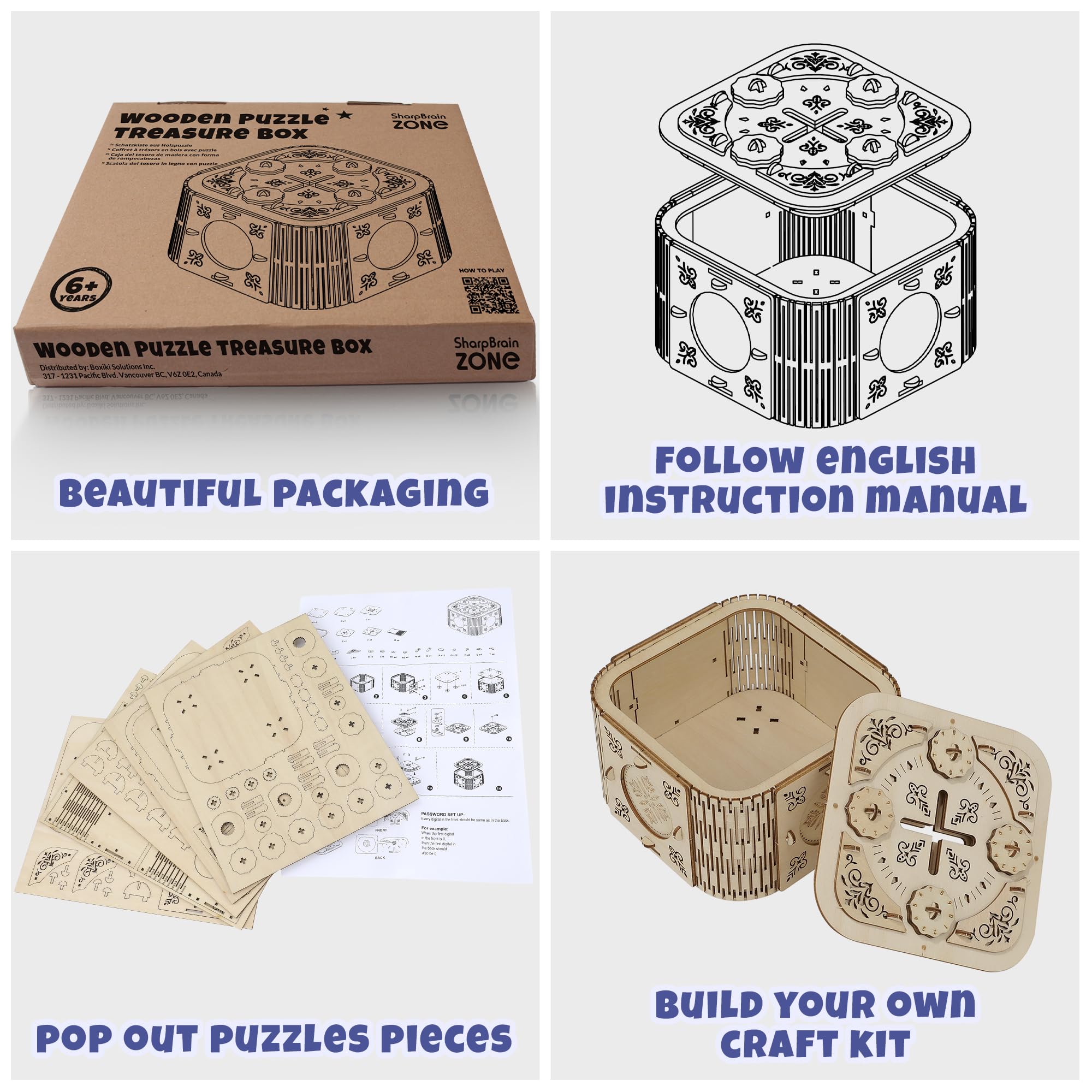 Amazon.com: DIY Wooden Puzzle Treasure Box Kit - 3D Mechanical