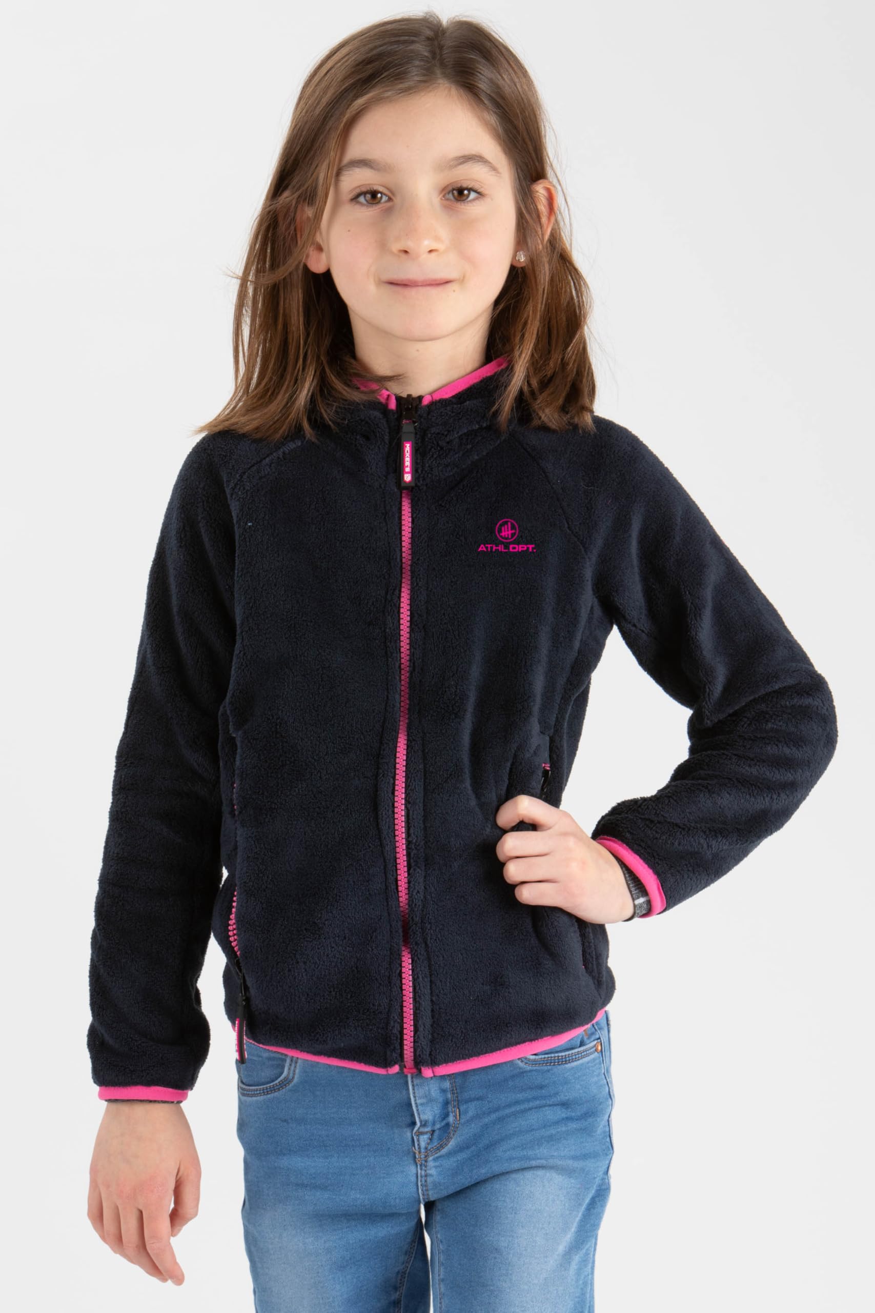 Mädchen kuschlig-warme Fleecejacke/Unterziehjacke für Sport und Freizeit