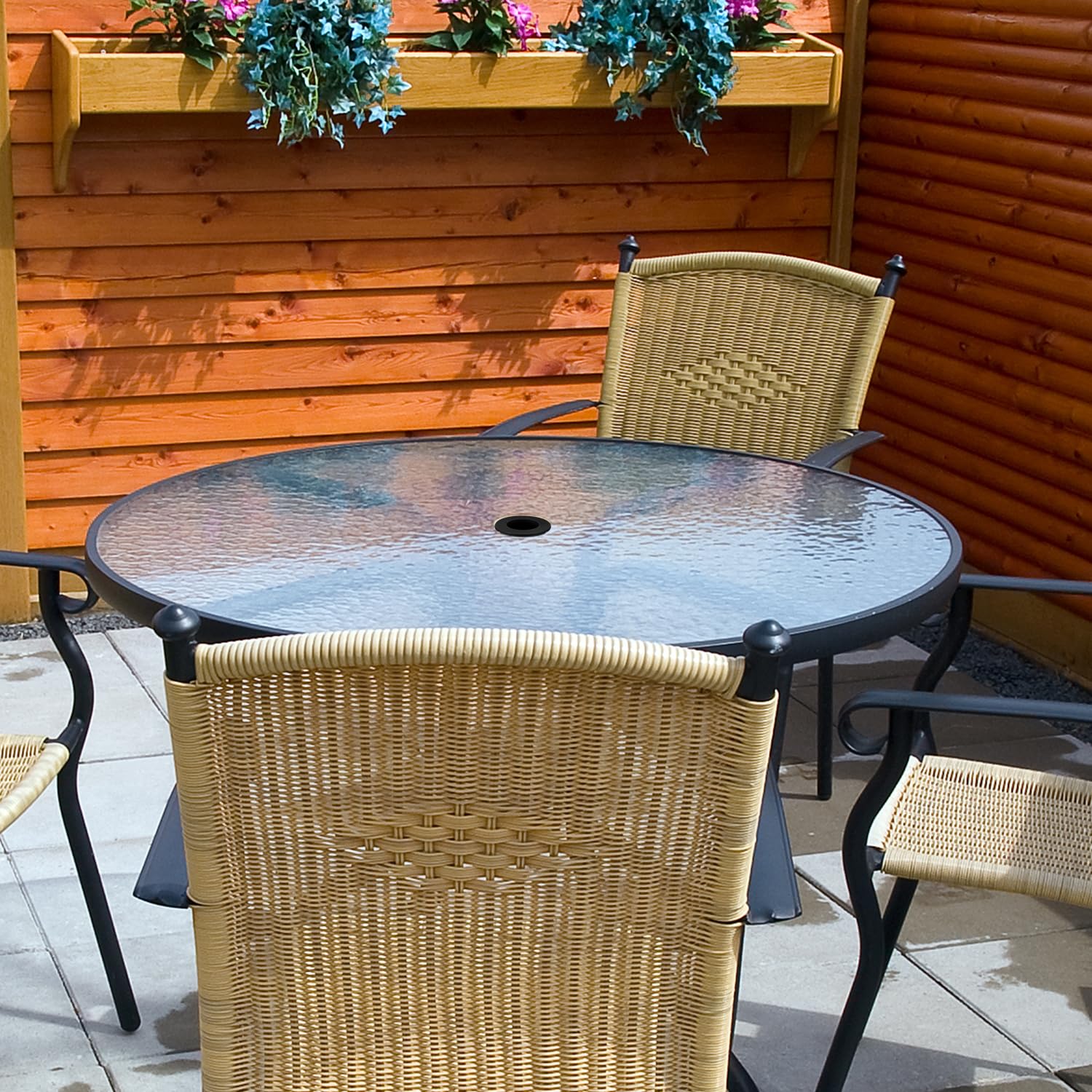 Set Di 4 Tappi Per Ombrellone - Anelli Per Foro Tavolo Da Giardino, Plastica Bianca - Foto 5