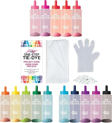 Miniatura 4 de Tulip Kit de teñido anudado de un solo paso para 5, actividades de fiesta grande, regalo de artes y manualidades, colores vibrantes, tinte de tela