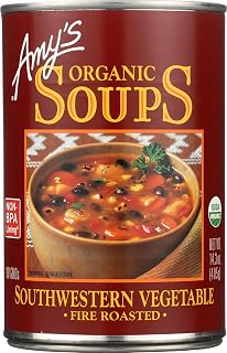 Amy's Organic Fire Roasted Southwestern Vegetable Soup - Gluten-Free, USDA Organic, Non-GMO, 14.3 oz Can