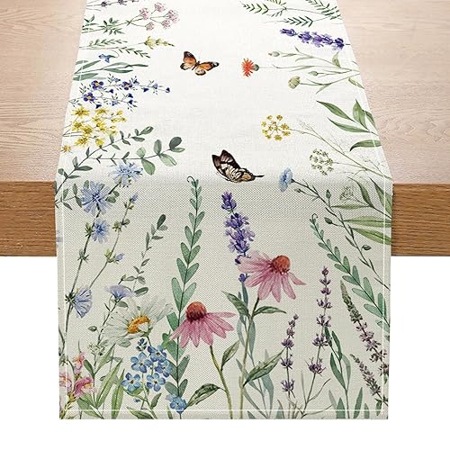 ONFAON Spring Decorations for Home,Daisy Eucalyptus Lavender Floral Leaves Summer