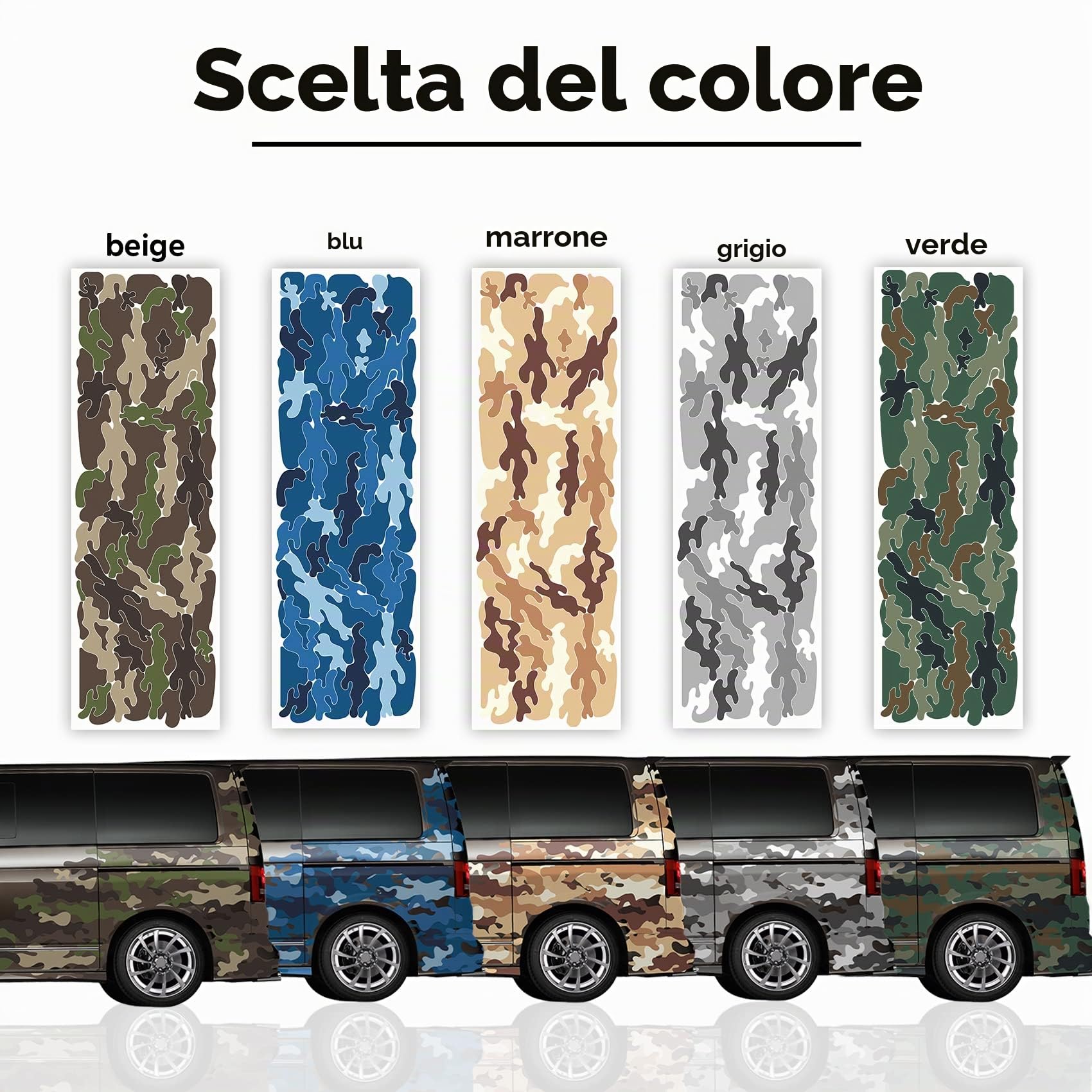 Finest Folia Set di 2 Adesivi Auto Camouflage Opaco – Adesivi Autoadesivi per Auto, Moto, Camper, Furgoni – Impermeabili, Resistente ai Raggi UV – Adesivi per Tuning, Decorativi per Laterali RX048