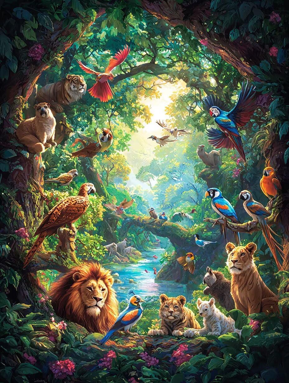 Hyupuanj Animal Forest zestaw do malowania diamentowego dla dorosłych, 81 x