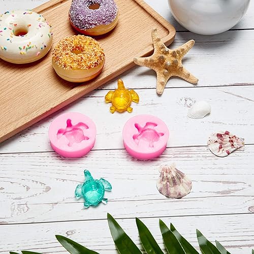 Miniatura 4 de Boao Molde de silicona de tortuga marina, 2 piezas, molde de fondant de tortuga, chocolate, para hacer bricolaje, hornear, pasteles, postres,