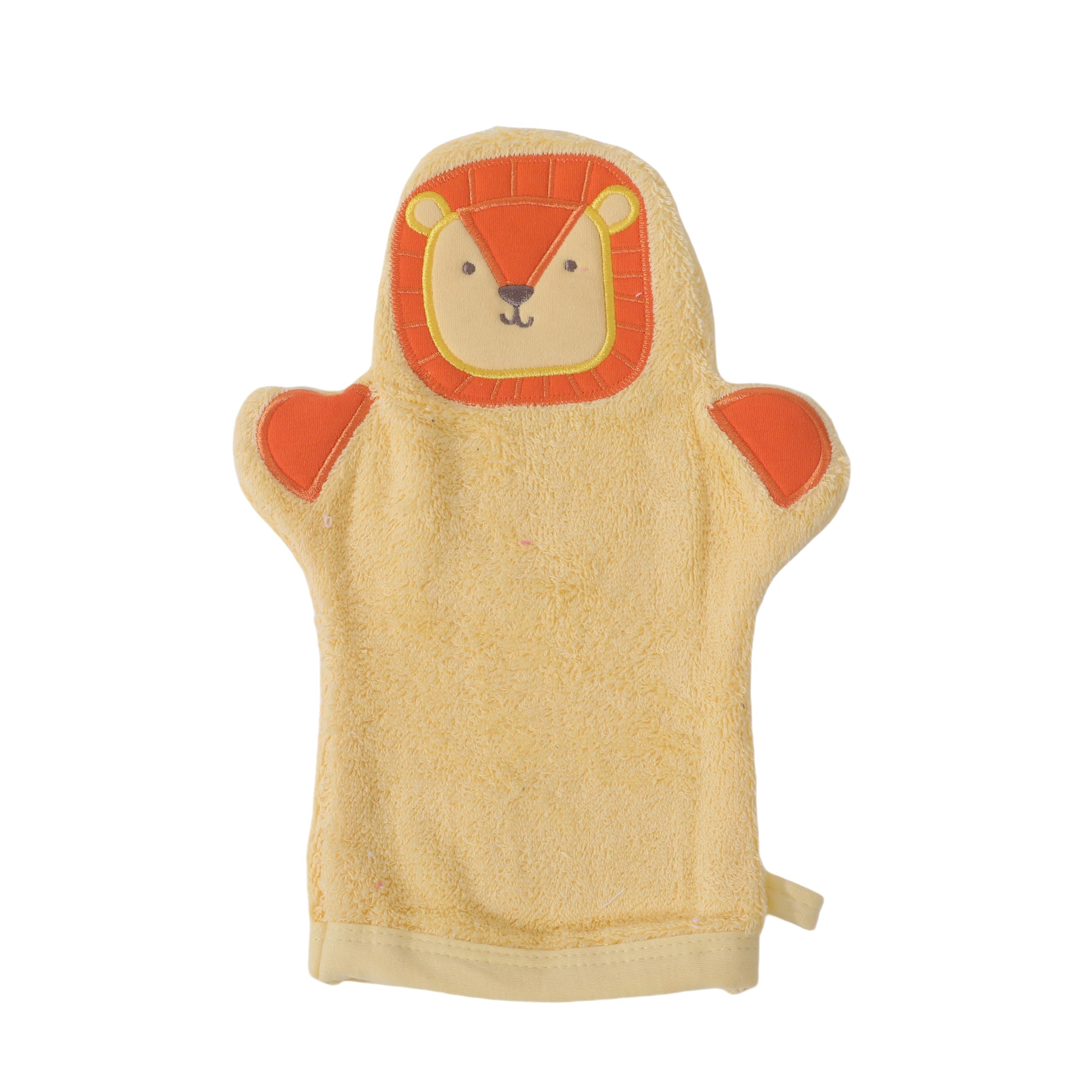 JN&amp;LULU Organics Bath Mitt Toddlers Bath Cotton and Soft Scrub Bathing Loofah Shower Gifts (Lion)
