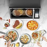 Vista 6 de Hornos microondas para encimera de 0.7 pies cúbicos, horno microondas de 700 vatios con iluminación LED, plato giratorio y bloqueo para niños