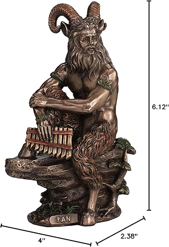 Miniatura 7 de Veronese Design 6 18 Pan El dios griego de los salvajes estatua de resina con acabado en bronce fundido en frío