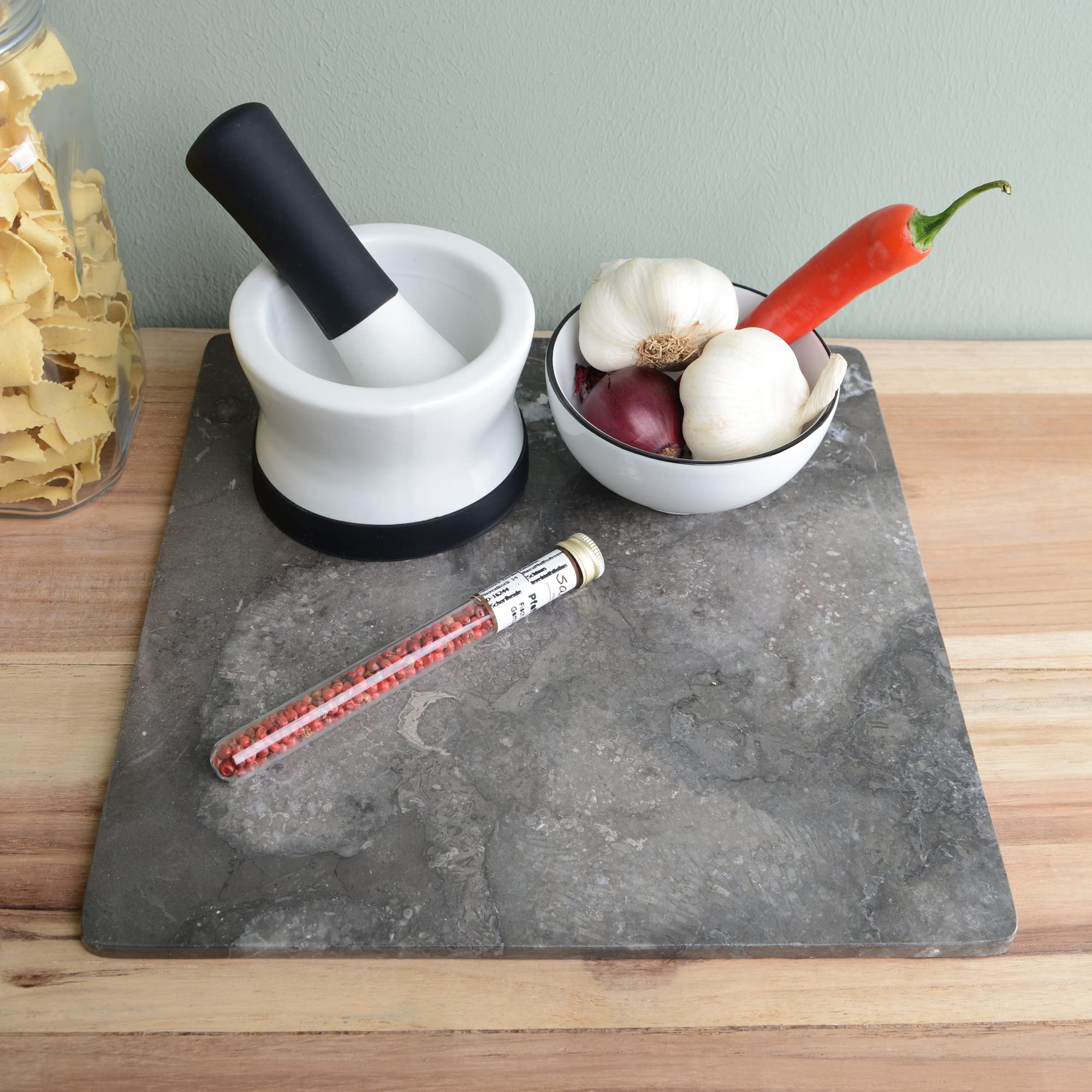 Placa de mármol gris rectangular 30 cm - bandeja de piedra natural plana cocina salón accesorios