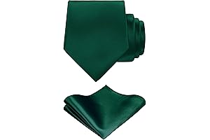 TIE G Solid Color Formal Necktie and Pocket Square Sets with Gift Box Set