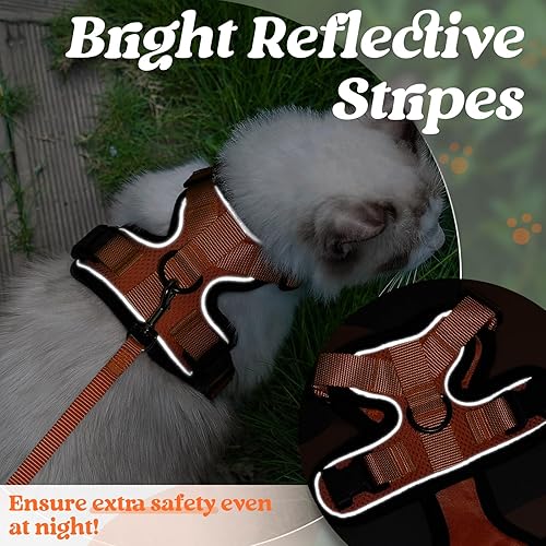 Miniatura 67 de rabbitgoo Arnés y correa para caminar, a prueba de escapes, chaleco suave y ajustable para gatos, fácil de controlar, transpirable, tiras
