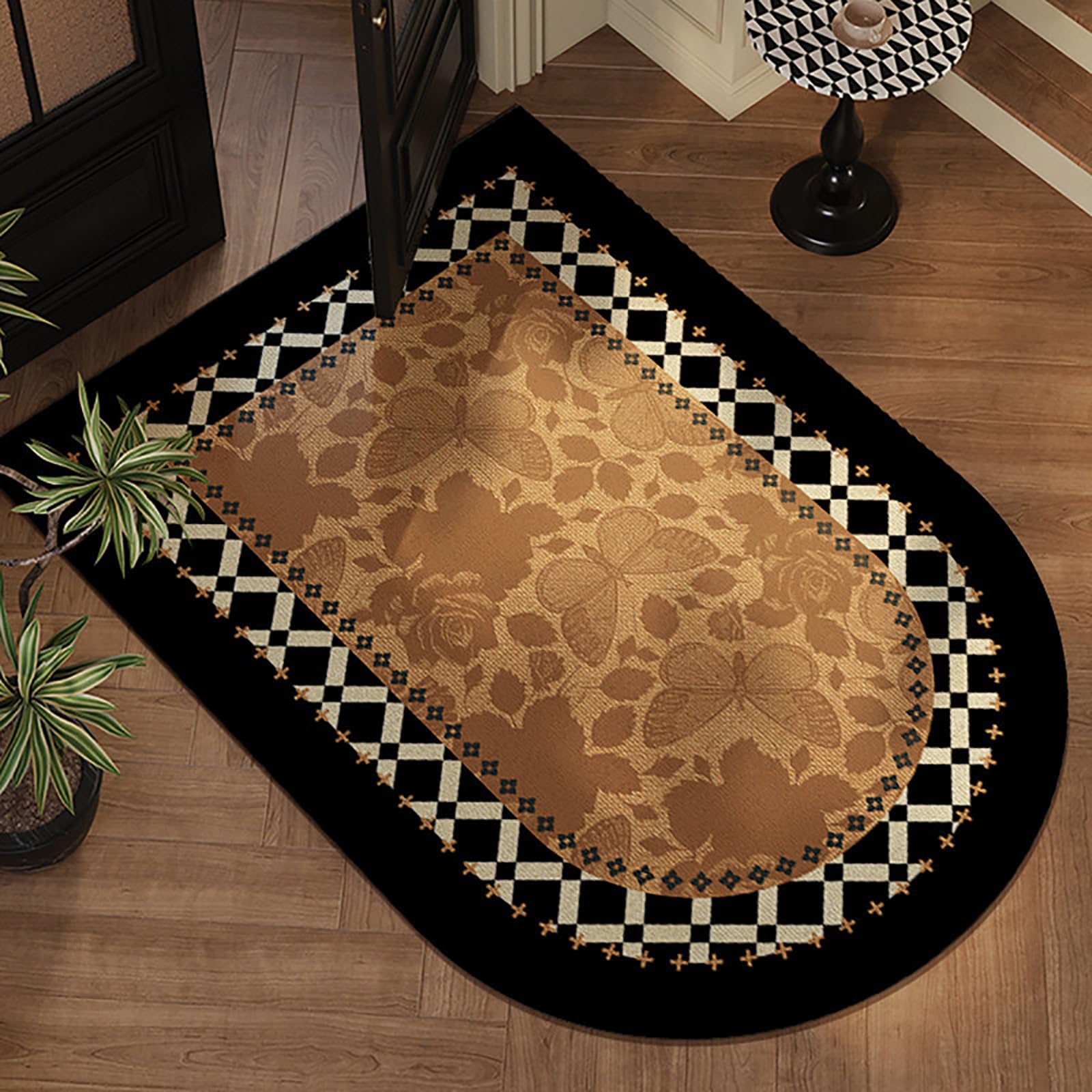 Generico Zerbino Ad Anello con Stile Vintage a Volta per Ingresso,Soggiorno E Letto,C,90x120cm(35x47inch)