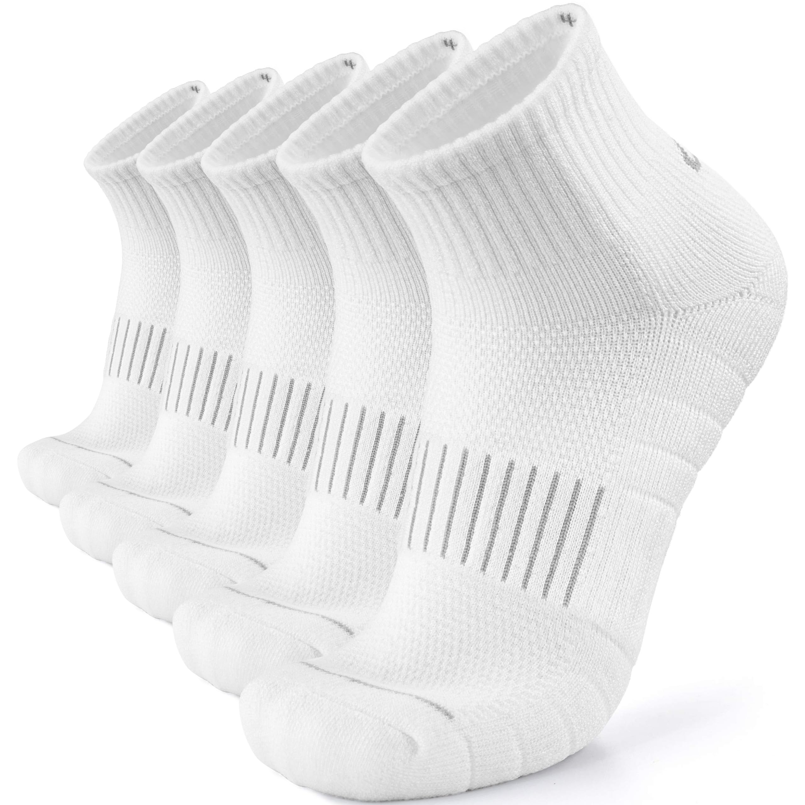 Lapulas Merino Wool Quarter Socks for Men Women, Hiking Running, Cushioned Compression Support, Thermal Thick, 5 Pairs