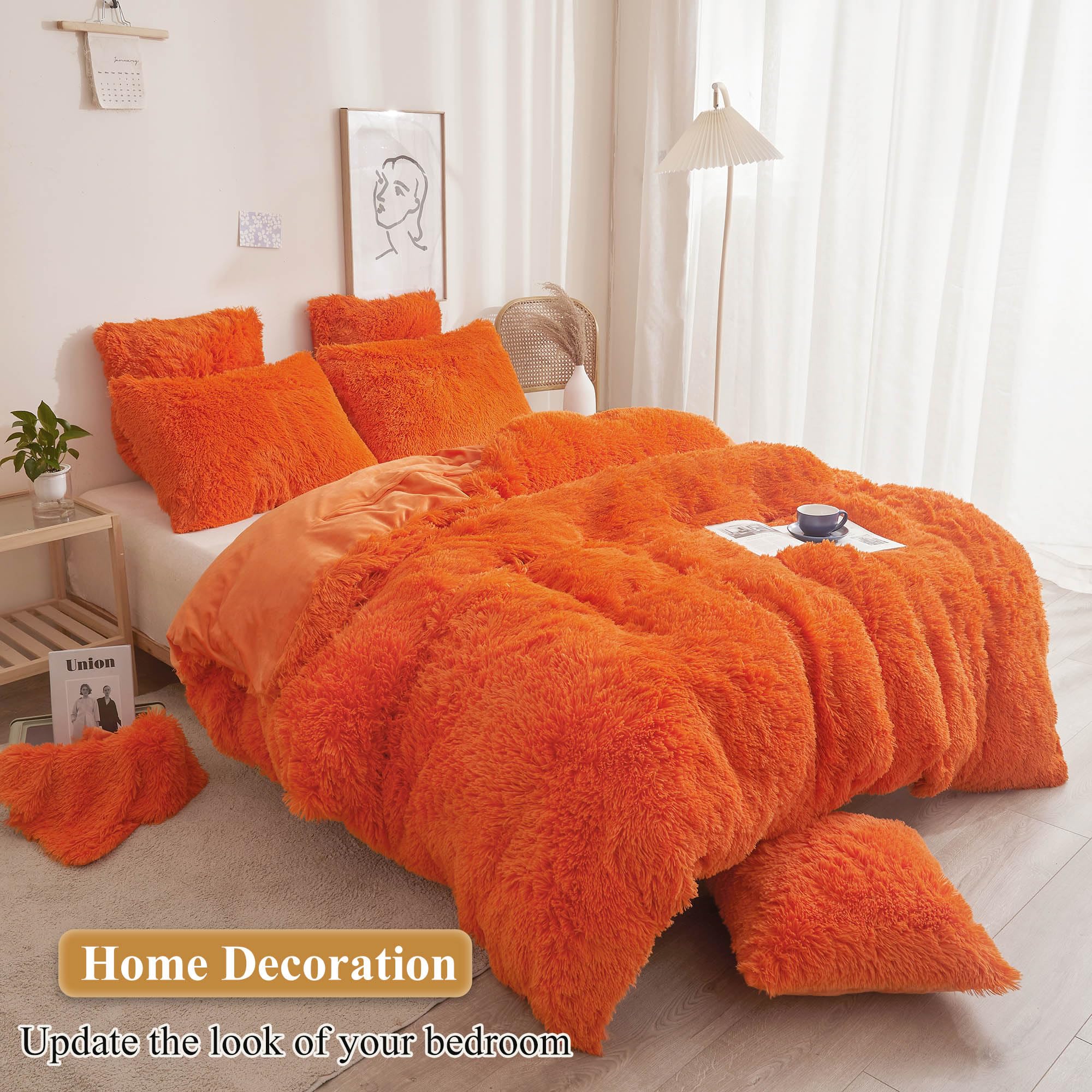 Soleebee - Set di 2 federe per cuscino in velluto di peluche, morbido pelo sintetico decorativo, federa per cuscino decorativa per divano, set di federe decorative per cuscini per divano, camera da