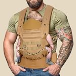Porte-bébé ergonomique tactique avec soutien à la tête, 3–36 mois, brun.Légère porte-bébe respirant avec ceinture élargie élargie pour les parents plus grands, chapeau de soleil caché