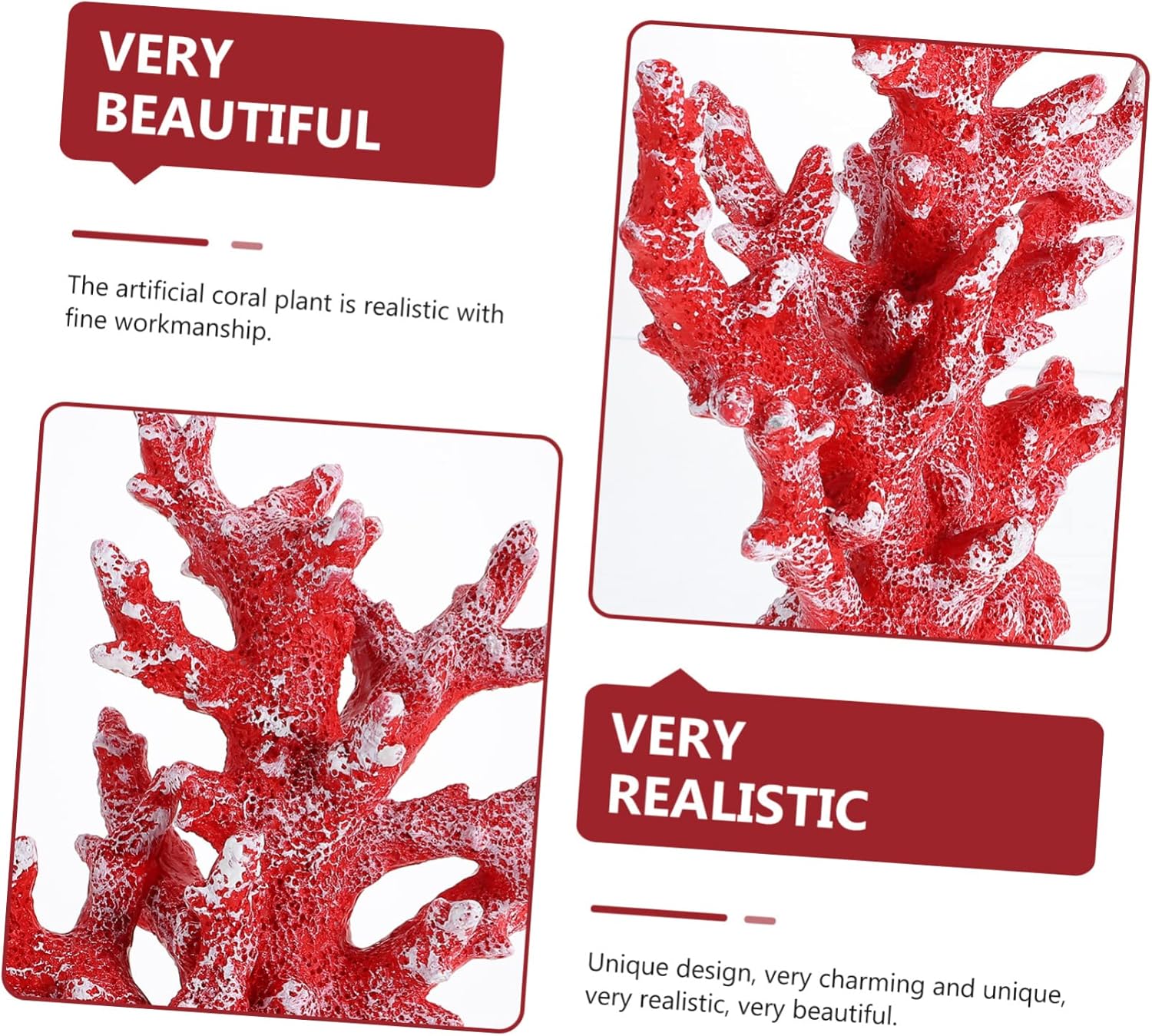 Realistic Resin Coral Fish Tank Decoration Aquatic Plant Adornment for Home Decor