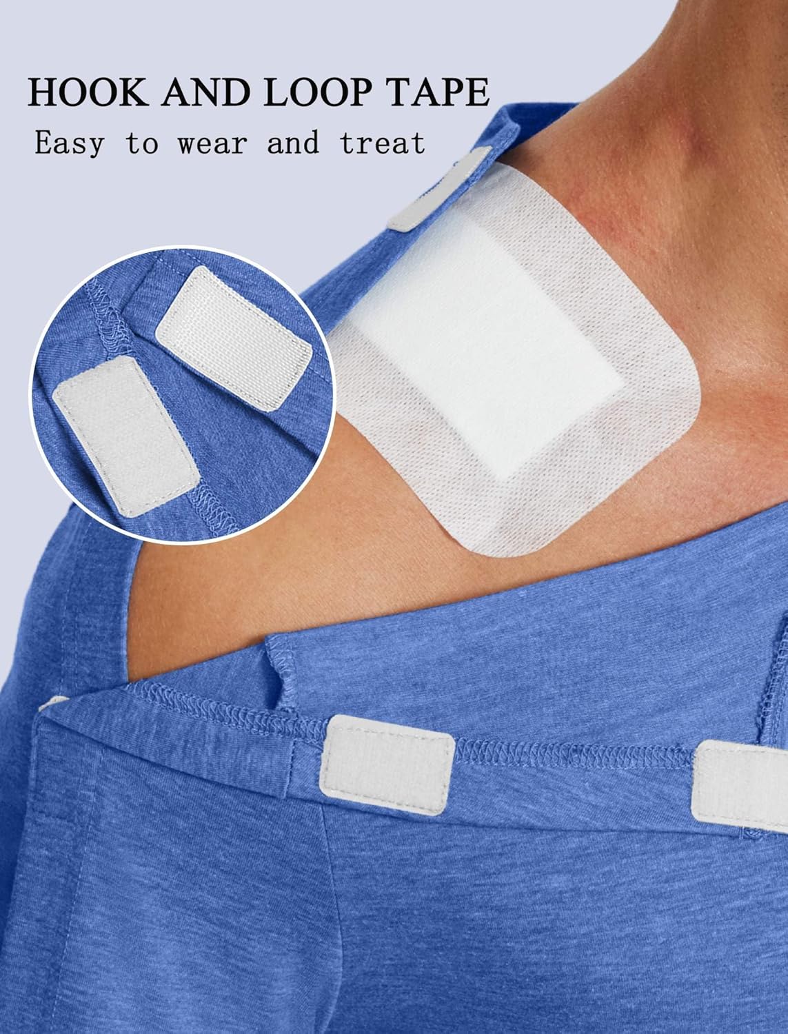 Deyeek Shoulder Post Surgery Recovery Shirts for Men Full Tear Away Short Sleeve T Shirt Adaptive Chemo Clothing - Image 5