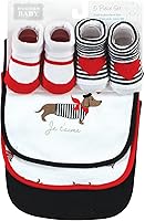 Vista 2 de Hudson Baby Unisex BabyCotton Bib and Sock Set