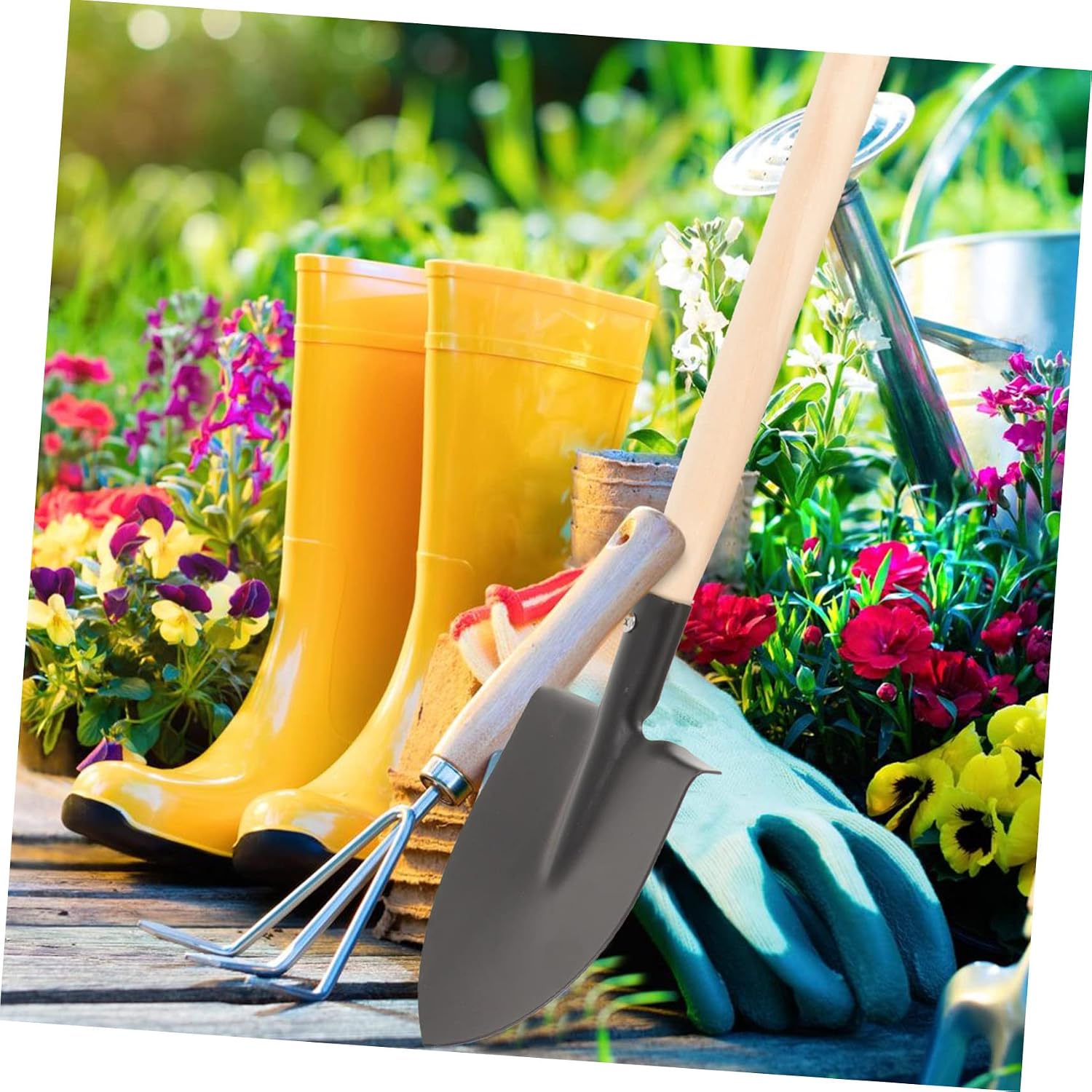 BESPORTBLE Garden Hand Soil Shovel Thickened Spade for Outdoor Planting Durable Wooden Handle Lightweight Gardening Tool for Adults for Soil Pressing