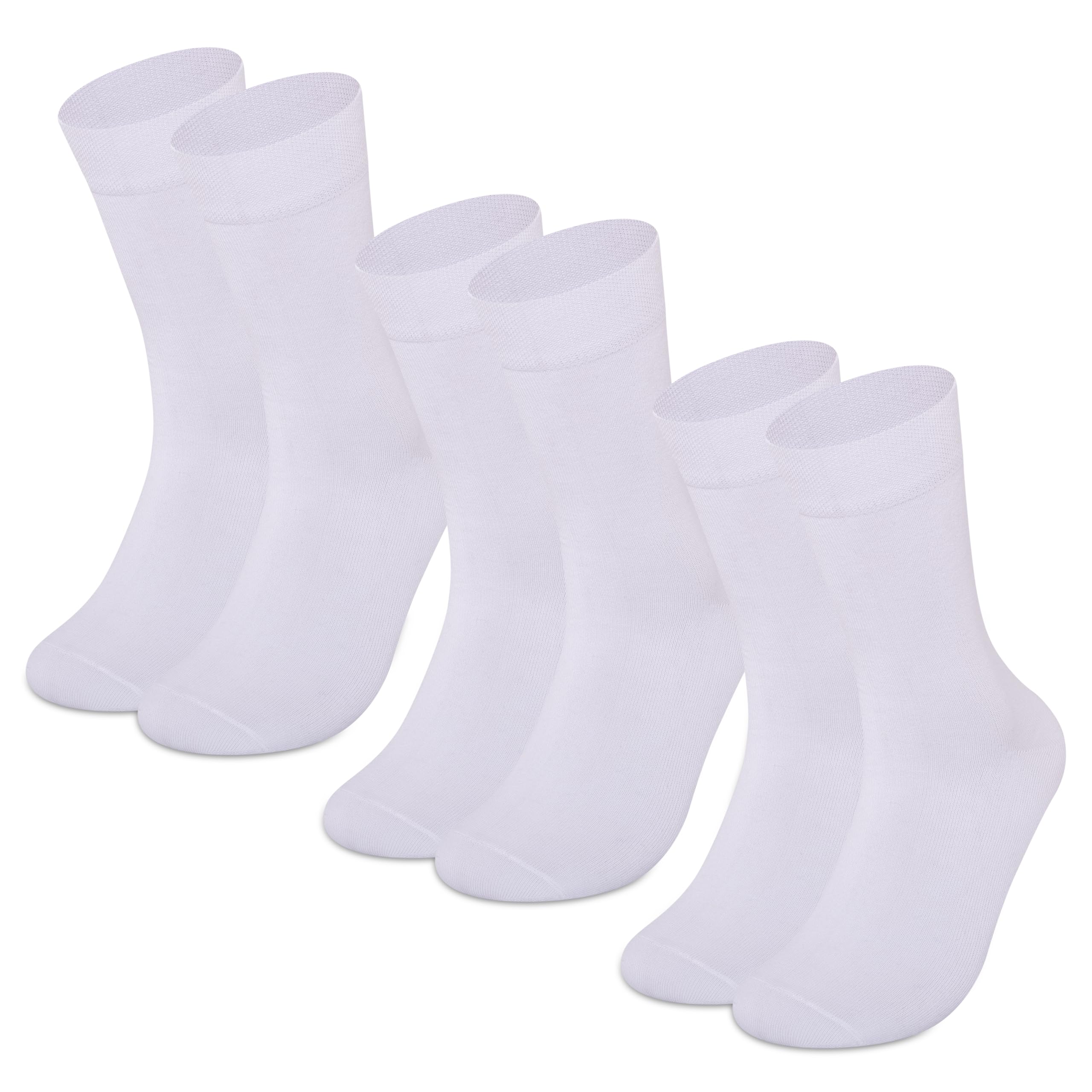 Men Calf Length Combed Cotton Formal/Office Calf Socks Combo, Made With Breathable, Anti Odour & Moisture Absorbent, Ideal Socks For Summer (Pack Of 3), White