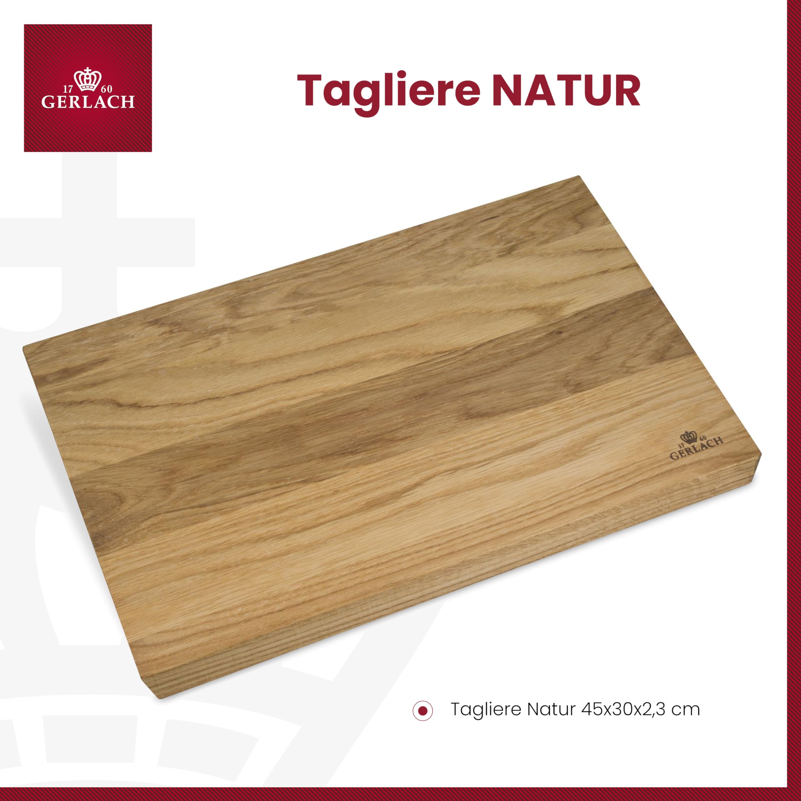 Gerlach Natur - Tagliere in Legno, 45 x 30 cm