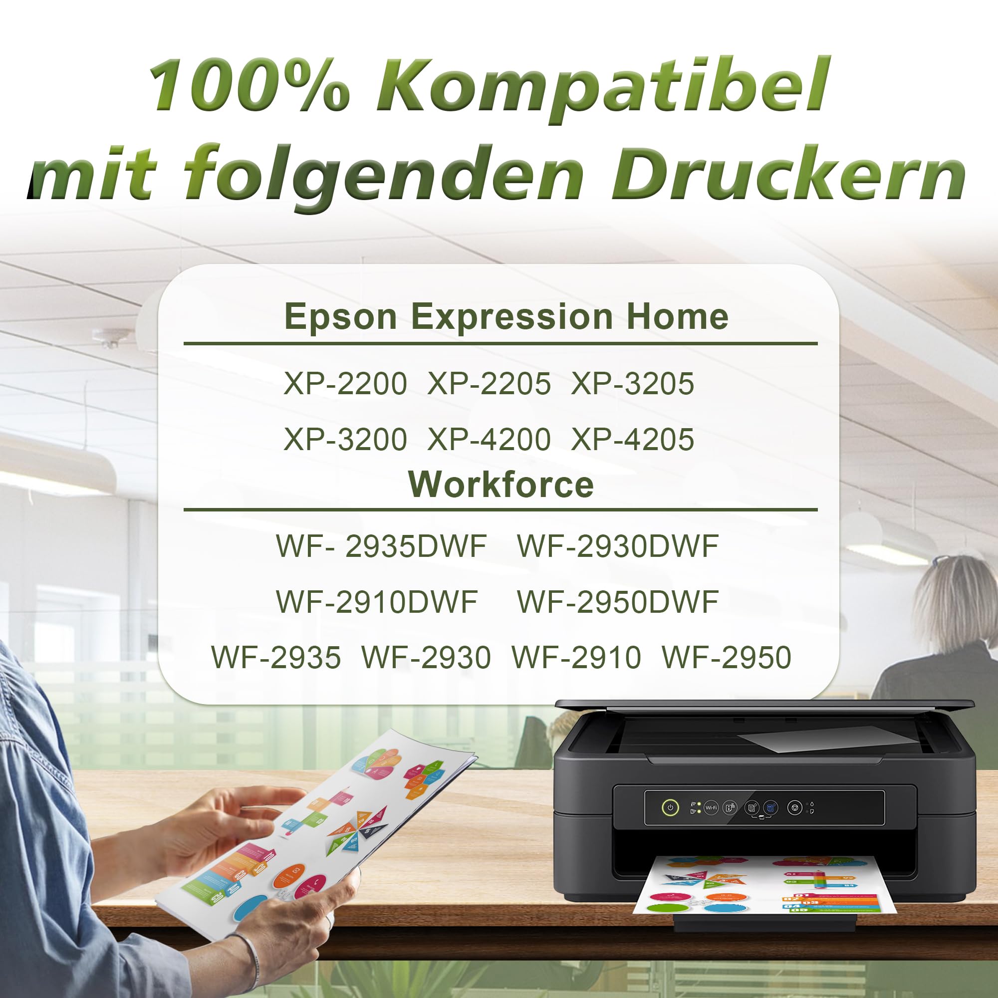 Jettruemedia 604XL 604 Cartucce d'inchiostro Compatibili per Epson 604 XL Cartuccia per Expression Home XP-2200 XP-2205 XP-3200 XP-3205 XP-4200 XP-4205 Workforce WF-2910DWF WF-2930 WF-2935 WF-2950