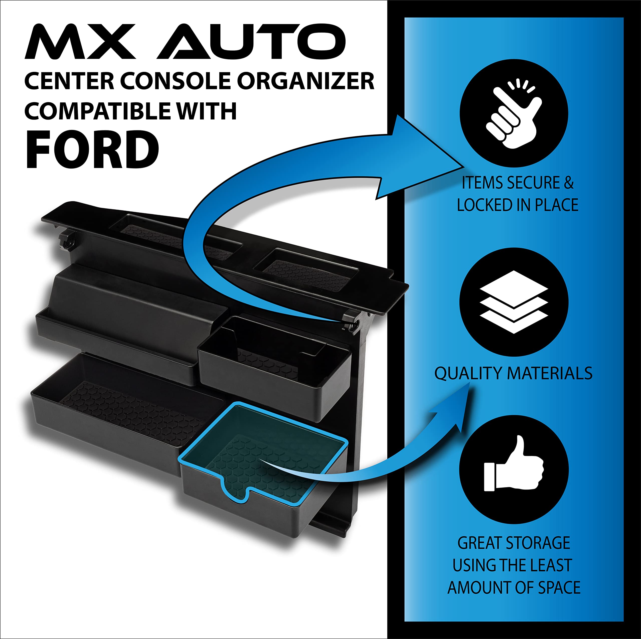 Buy MX Auto Center Console Organizer Compatible with Ford Trucks