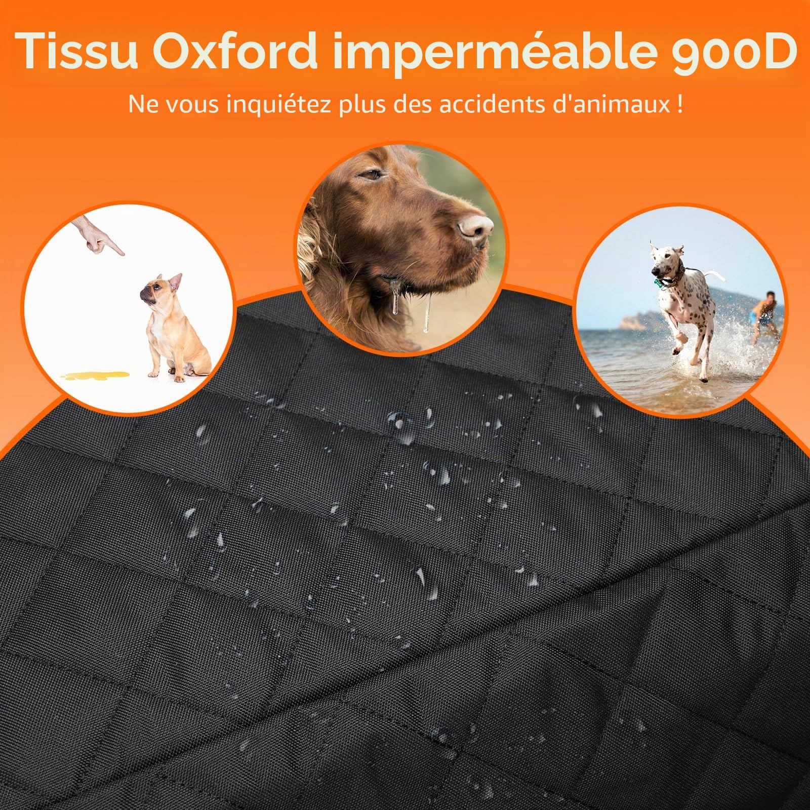 Euqvunn Protection Coffre Voiture Chien avec Fond Rigide [Taille Plus Large et Clip en métal] Housse Voiture Chien, Imperméable Protection Siege Voiture Chien Universel pour Voitures, SUV, coffres
