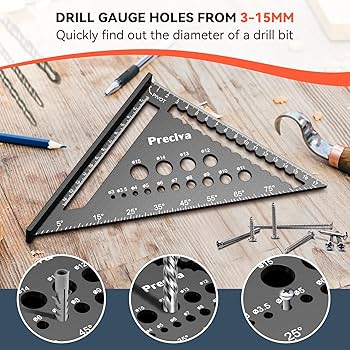 Speed Tri-Square Protractor Miter Framing Measuring Tool Carpenter Triangle 7" E