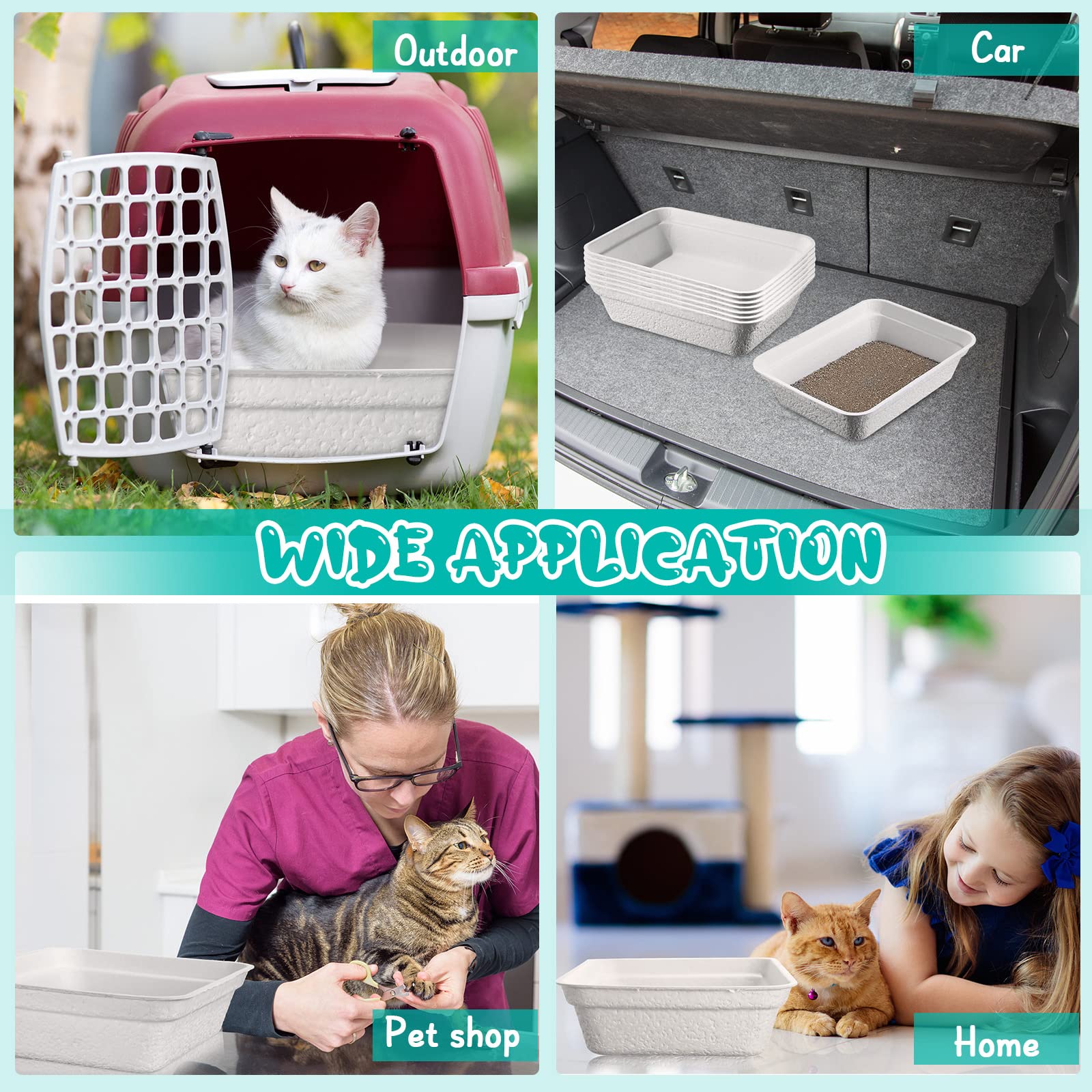 Amazon | 8個 使い捨てトイレボックス 猫用 紙製 子猫トイレ