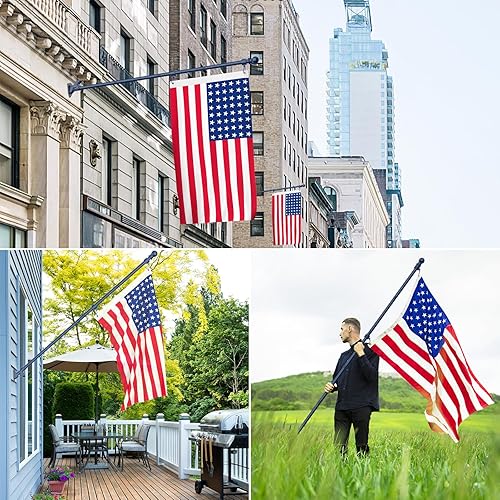 Miniatura 39 de ZMTECH Mástil de bandera – Soporte mejorado, bastones de bandera de acero inoxidable de 6 pies para exteriores de casa, residencial o comercial, kit