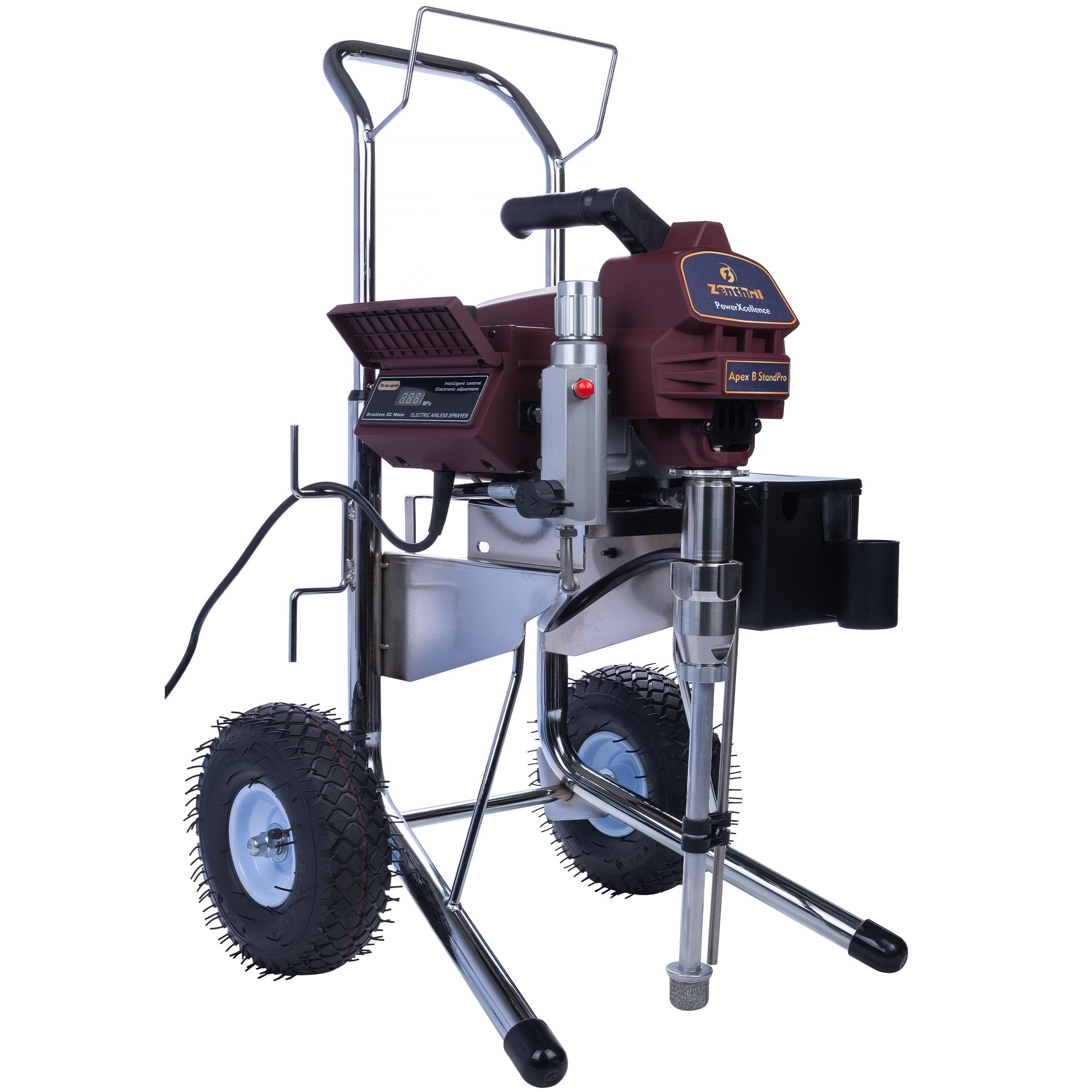 Zenthril Apex B StandPro agregat bezpowietrzny 2500 W, 20 MPa, 3,2 l/min, dysza 0,031", bezszczotkowa, regulacja ZenControl, wyświetlacz LCD, malowanie wewnątrz/na zewnątrz, maszyna do malowania