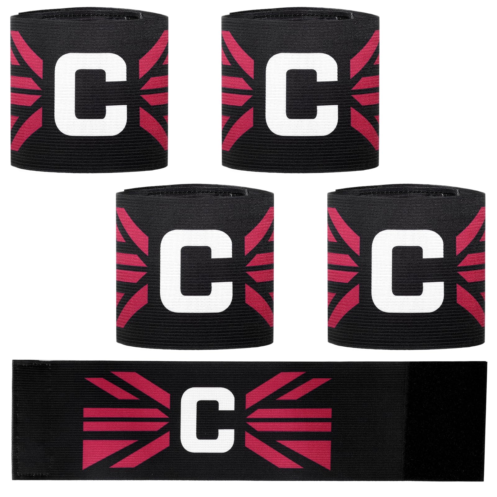 Bruislard 4 Pcs Captain Armband, 9x36 cm Adjustable Captains Armband