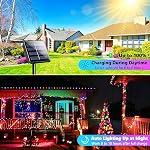 Éclairage des fraises à chaîne solaire extérieur 100 LED 40Ft Lumières de fée de Noël multi-couleurs avec 8 Modes d'éclairage, lumières solaires imperméables à l'extérieur pour jardin Noël Fête de mariage Décoration d'arbre
