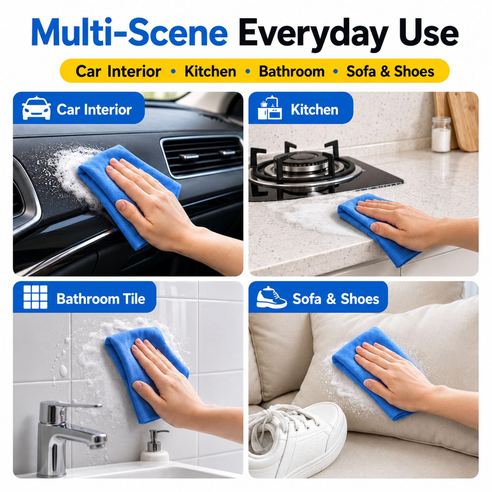 Jeeeun Foam Cleaner all Purpose, Deep Cleaning Foam Cleaner for Car Interior, Dashboard, Seats, Kitchen, Bathroom Tile And Home Surfaces (3pcs)
