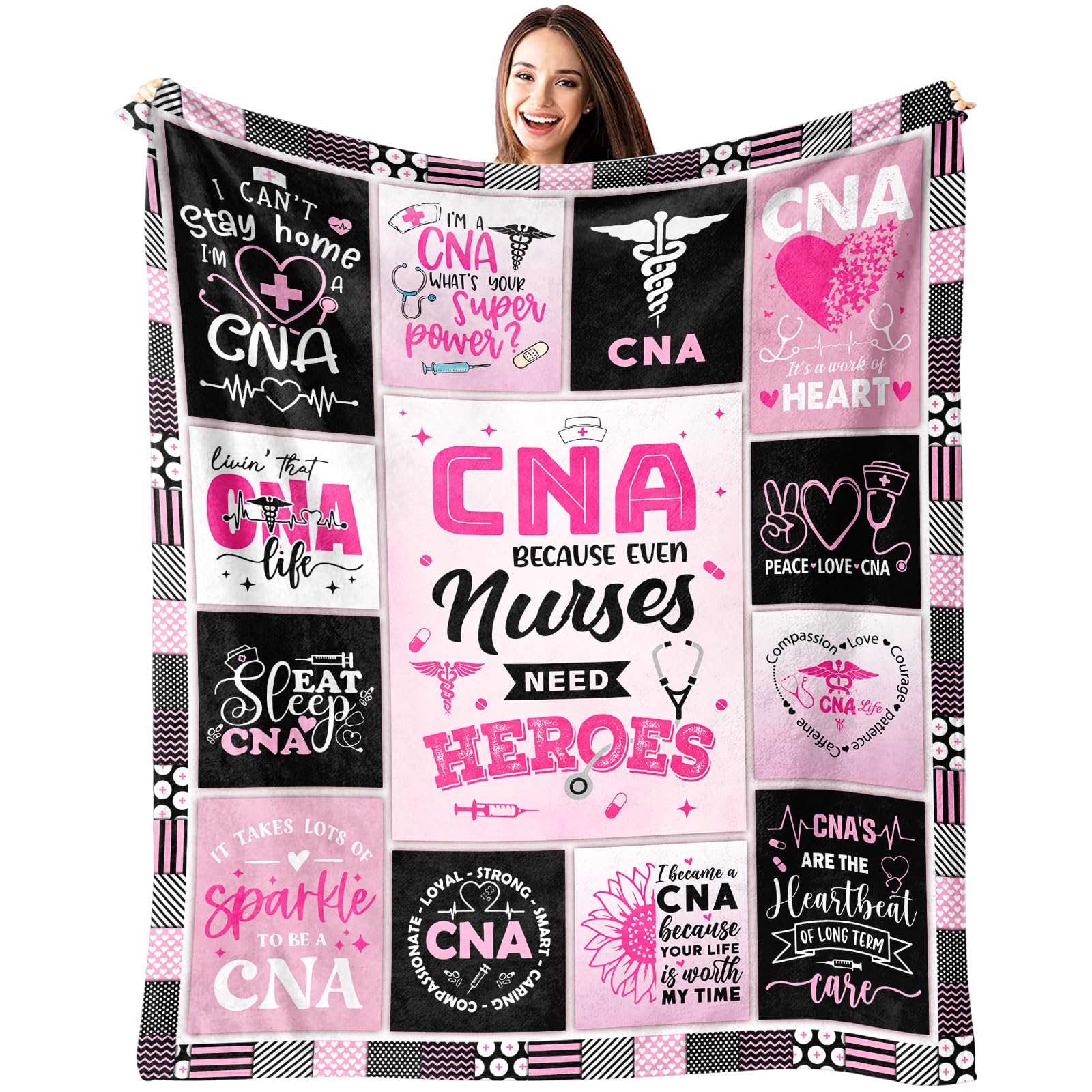 CNA Gifts, CNA Week Gifts for Women, 2026 CNA Appreciation Gifts Bulk, Certified Nursing Assistant Gifts, CNA Gifts Ideas, CNA Nurse Graduation/Birthday Gift Blanket 60" X 50"