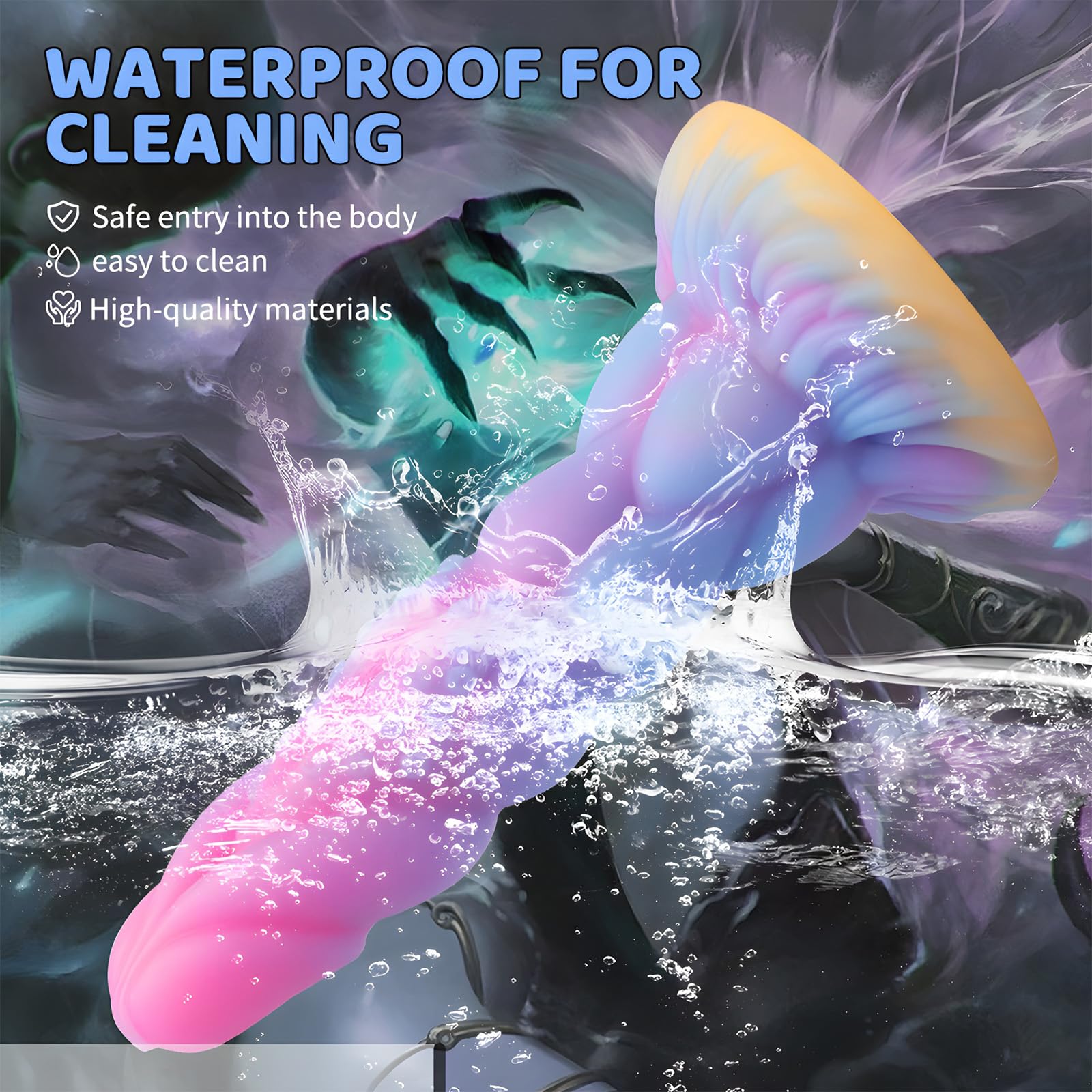 8.2" Realistic Dildo Monster Alien Dragon Dildo Luminou Glow in The Dark, Fantasy Dildo Silicone Knot Dildo Thick Dildo Creature Cocks Adult Toys for Women Men Wedding Gift