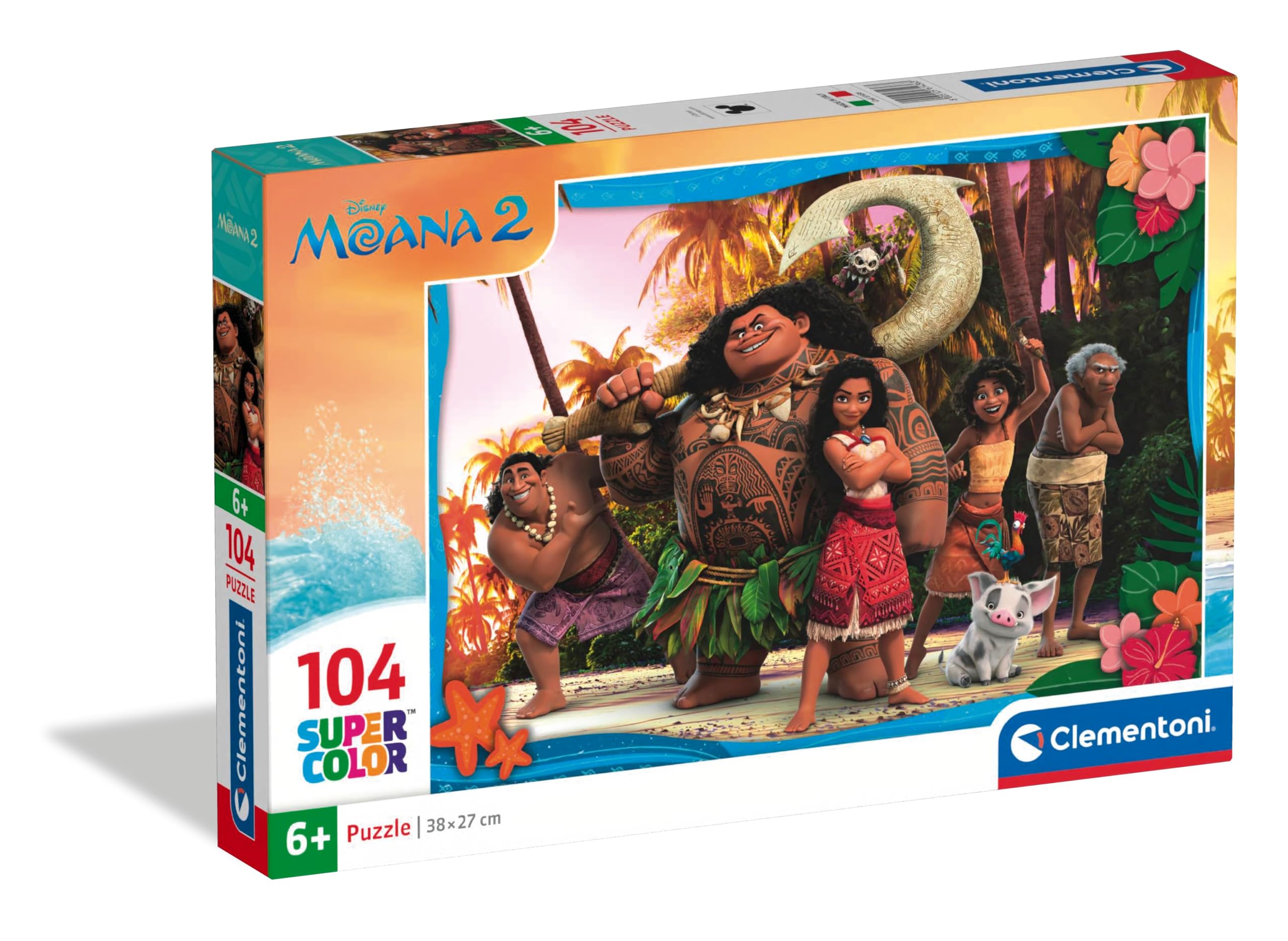 Clementoni Jigsaw Puzzle Disney Moana 2, 104 Pieces, Puzzle For Children 6-8 Years, Unisex, Classic, 37.9 x 26.9 cm