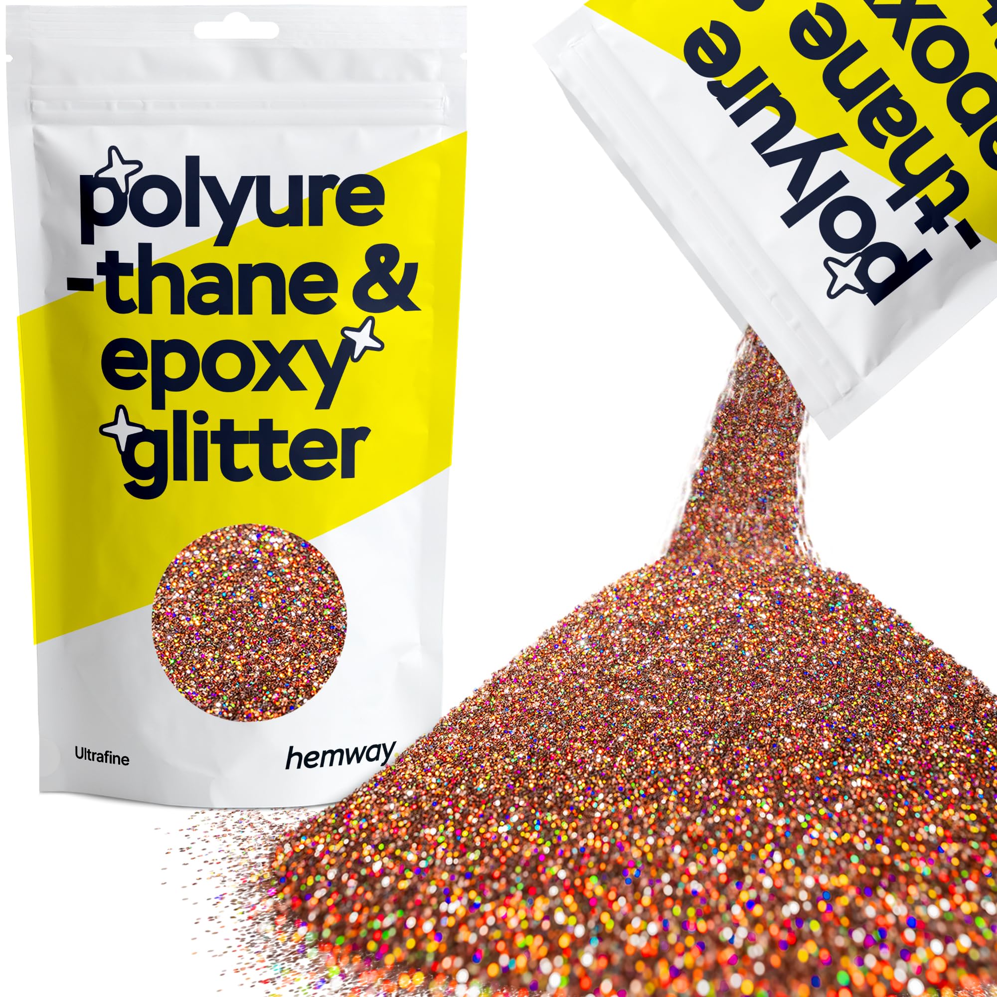 Hemway Resin Glitter Bronze Brown 100g Super Chunky | Polyurethane & Epoxy Glitter for Resin Crafts, Tumblers, Coasters, Floor & Table Art — view 192