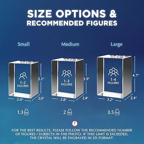 Miniatura 3 de 3D LovePix Foto de cristal 3D personalizada, base de luz multicolor opcional, caja de regalo, Foto de cristal grabado con láser 3D personalizada