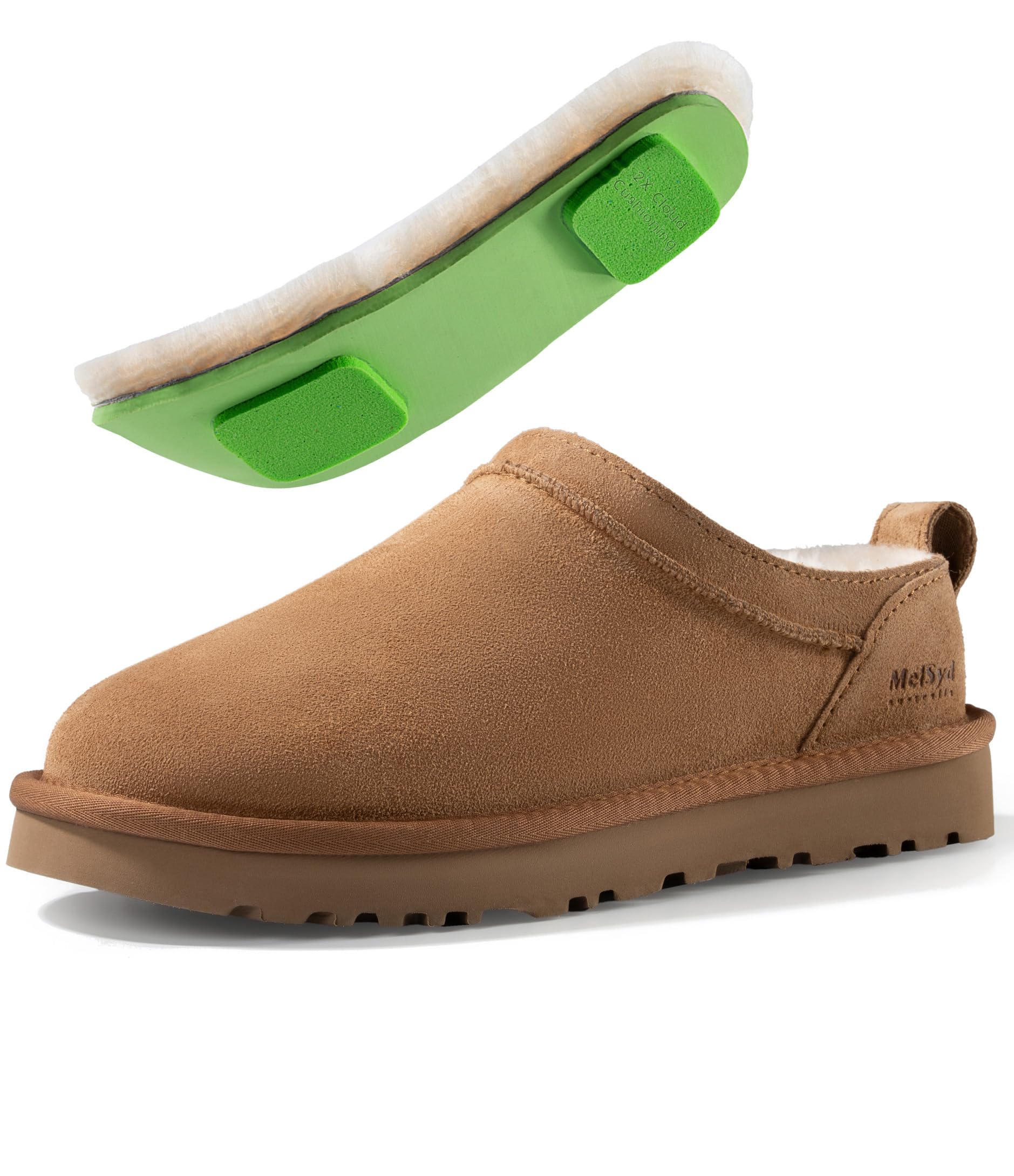 MelSyd Classic Micro Mini Boots 100 Australian Sheepskin Lined - Waterproof Suede with Elastic Memory Foam Fall Shoes